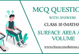 MCQ Questions for Class 10 Surface Area and volume with Answers