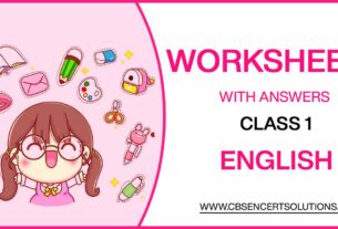 Class 1 English Worksheets