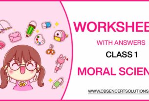 Class 1 Moral Science Worksheets