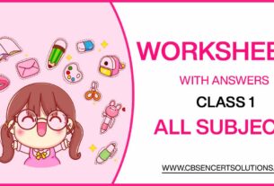 Class 1 all subjects Worksheets