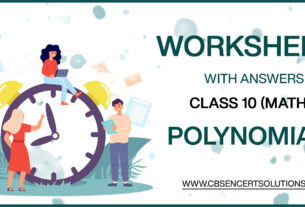 Class 10 Mathematics Polynomials Worksheets