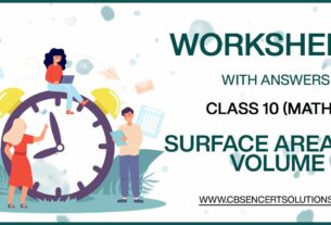 Class 10 Mathematics Surface Area and Volume Worksheets