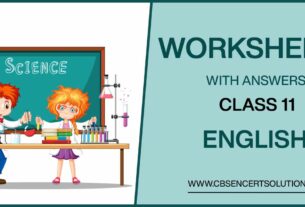 Class 11 English Worksheets