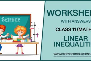 Class 11 Mathematics Linear Inequalities Worksheets