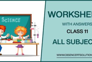 Class 11 all subjects Worksheets