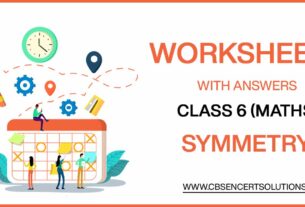 Class 6 Mathematics Symmetry Worksheets