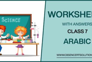 Class 7 Arabic Worksheets