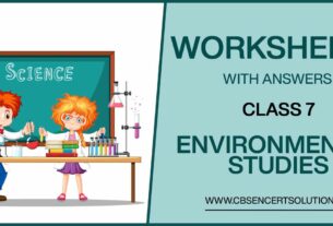 Class 7 Environmental Studies Worksheets