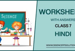 Class 7 Hindi Worksheets