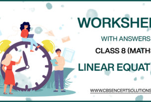 Class 8 Mathematics Linear Equations Worksheets