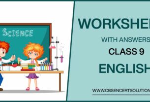 Class 9 English Worksheets