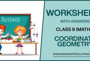 Class 9 Mathematics Coordinate Geometry Worksheets
