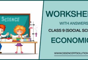 Class 9 Social Science Economics Worksheets