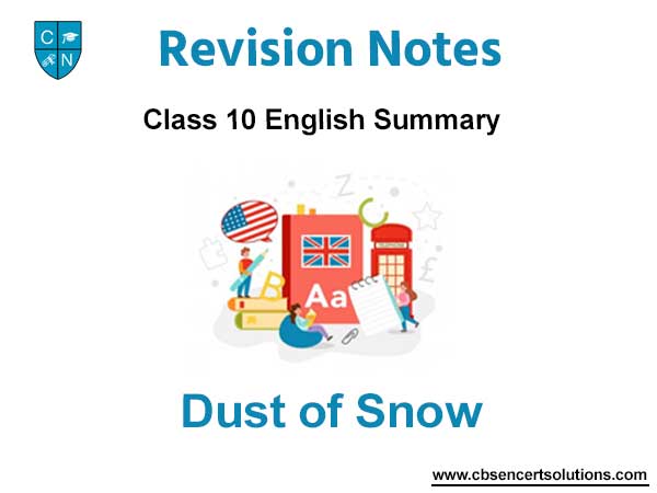 Dust of Snow Class 10 English
