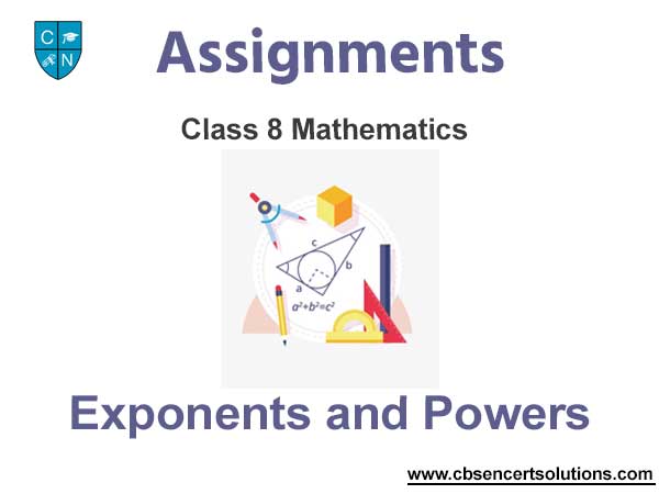 Class 8 Mathematics Exponents and Powers Assignments