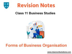 Forms Of Business Organisation Class 11 Business Studies Notes