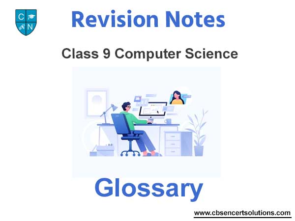 Glossary Class 9 Computer Science