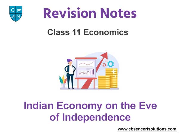 Indian Economy on the Eve of Independence Class 11 Economics