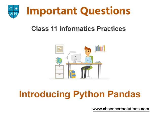 Introducing Python Pandas Class 11 Informatics Practices Important Questions