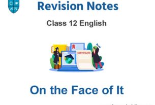 On the Face of It summary Class 12 English