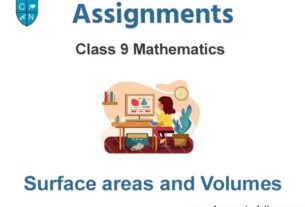 Class 9 Mathematics Surface areas and Volumes Assignments