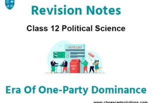 Era of One-party Dominance Class 12 Political Science