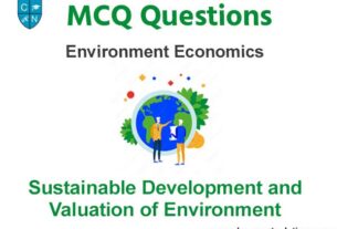 Sustainable Development and Valuation of Environment Economics MCQ Questions