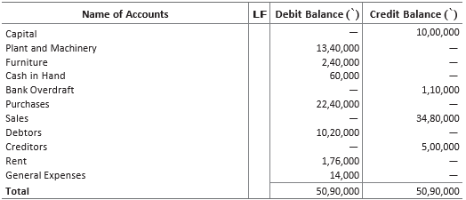 Chapter 6 Trial Balance and Rectification of Errors Important Questions