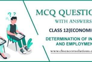 MCQ Question for Class 12 Economics Chapter 10 Determination of Income and Employment