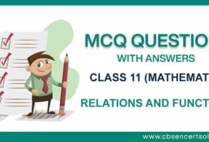 MCQ Questions For Class 11 Relations and Functions with Answers
