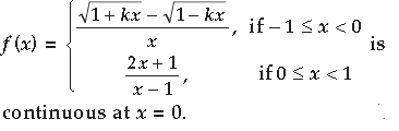 Continuity and Differentiability Class 12 Mathematics Important Questions