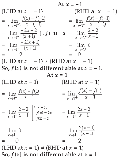 Continuity and Differentiability Class 12 Mathematics Important Questions