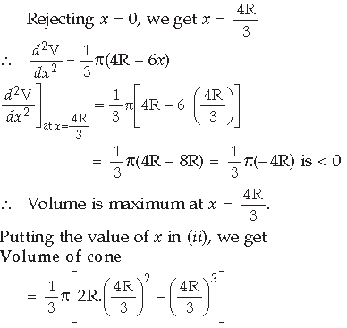 Application of Derivatives Class 12 Mathematics Important Questions