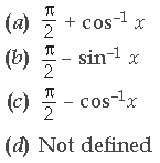 MCQ Question for Class 12 Mathematics Chapter 2 Inverse Trigonometric Functions
