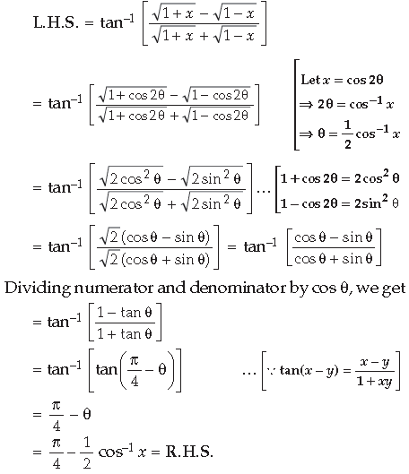 Inverse Trigonometric Functions Class 12 Mathematics Important Questions