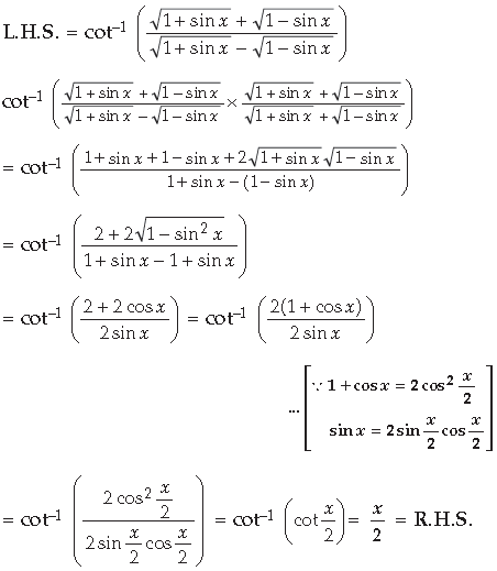 Inverse Trigonometric Functions Class 12 Mathematics Important Questions