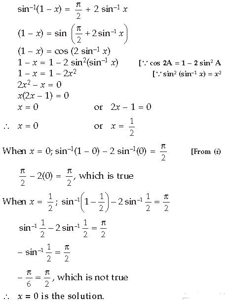 Inverse Trigonometric Functions Class 12 Mathematics Important Questions