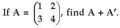 Matrices Class 12 Mathematics Important Questions